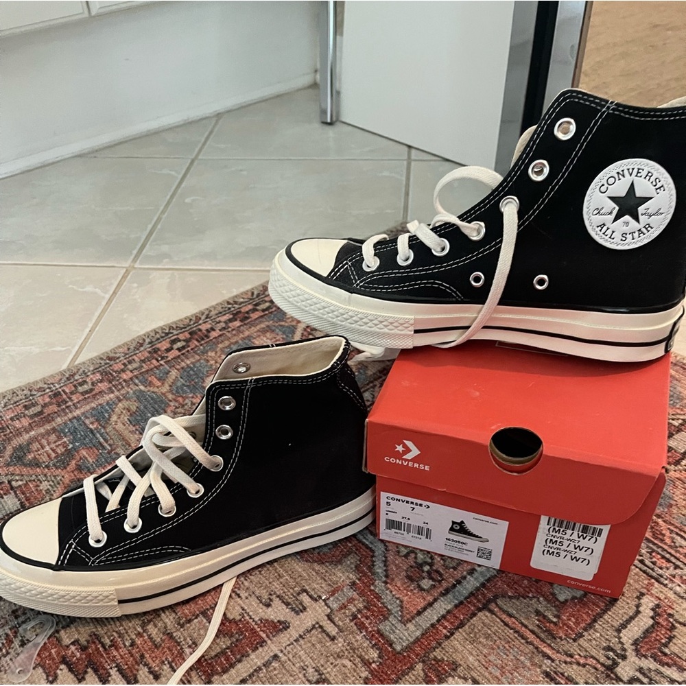Converse high top - NEW never worn with original box - black & egret